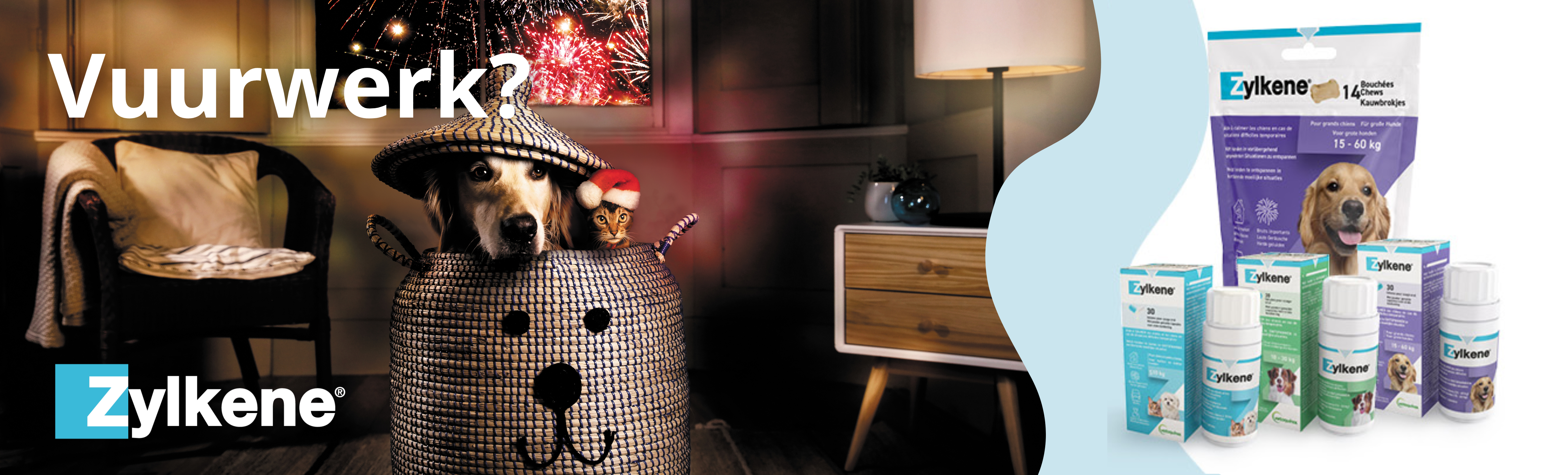 Zylkene helpt jouw huisdier te ontspannen bij gespannen situaties, zoals harde geluiden.